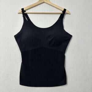 Honeylove Liftwear Tank Top Womens 1X Black Cami Wireless Padded Compression